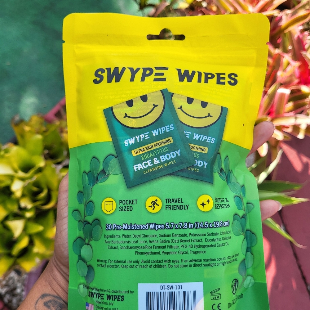 Swype Wipes Eucalyptus Cleansing Wipes (1 = 30 Individual Packs) - Picture 3 of 3
